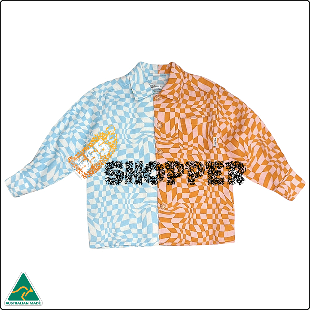 linen_kids_shirt_two_tones_checkered_1 Linen Kids Shirt Two Tones Checkered 1