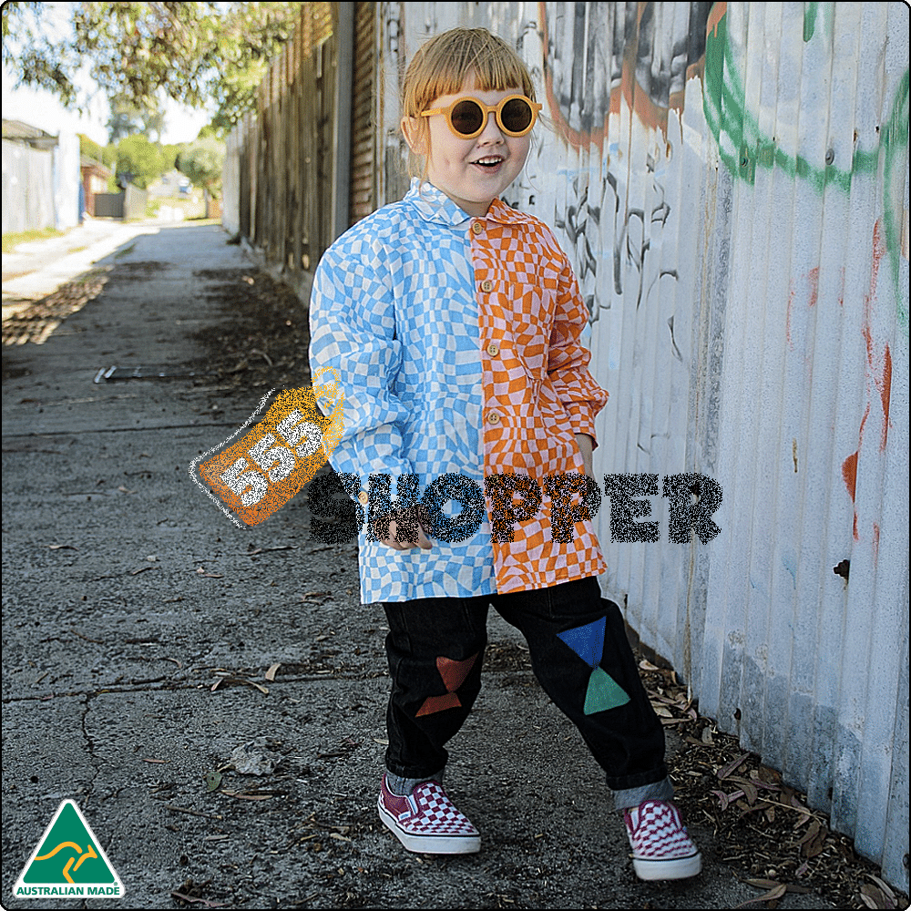 linen_kids_shirt_two_tones_checkered_2 Linen Kids Shirt Two Tones Checkered 2