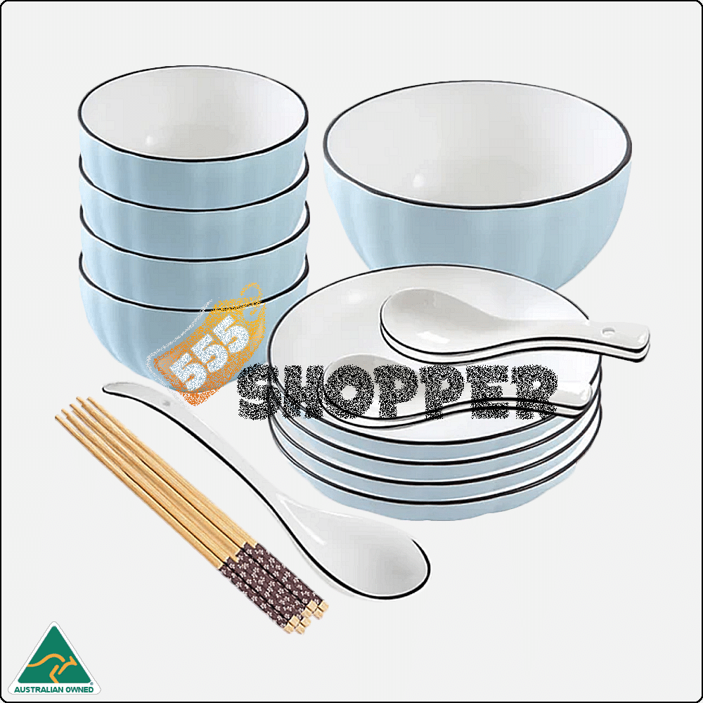 ceramic_dinnerware_blue_9set_1 Ceramic Dinner Set Blue 9 Pieces Set 1