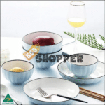 ceramic_dinnerware_blue_9set_4 Ceramic Dinner Set Blue 9 Pieces Set 4